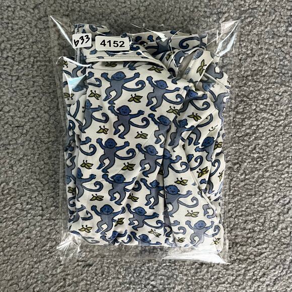 Roller Rabbit Sleepwear Pajama Set Womens XXS Blue Monkey Banana Short Sleeve - Picture 12 of 12